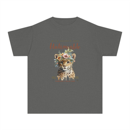Youth Untameable Tee | Wild Cat with Flowers Tee | Forever a Wild One Tee