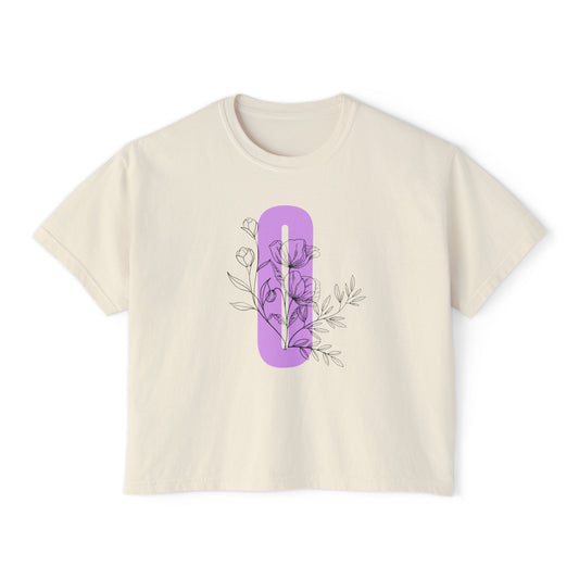 Original Floral Line Art Boxy Tee