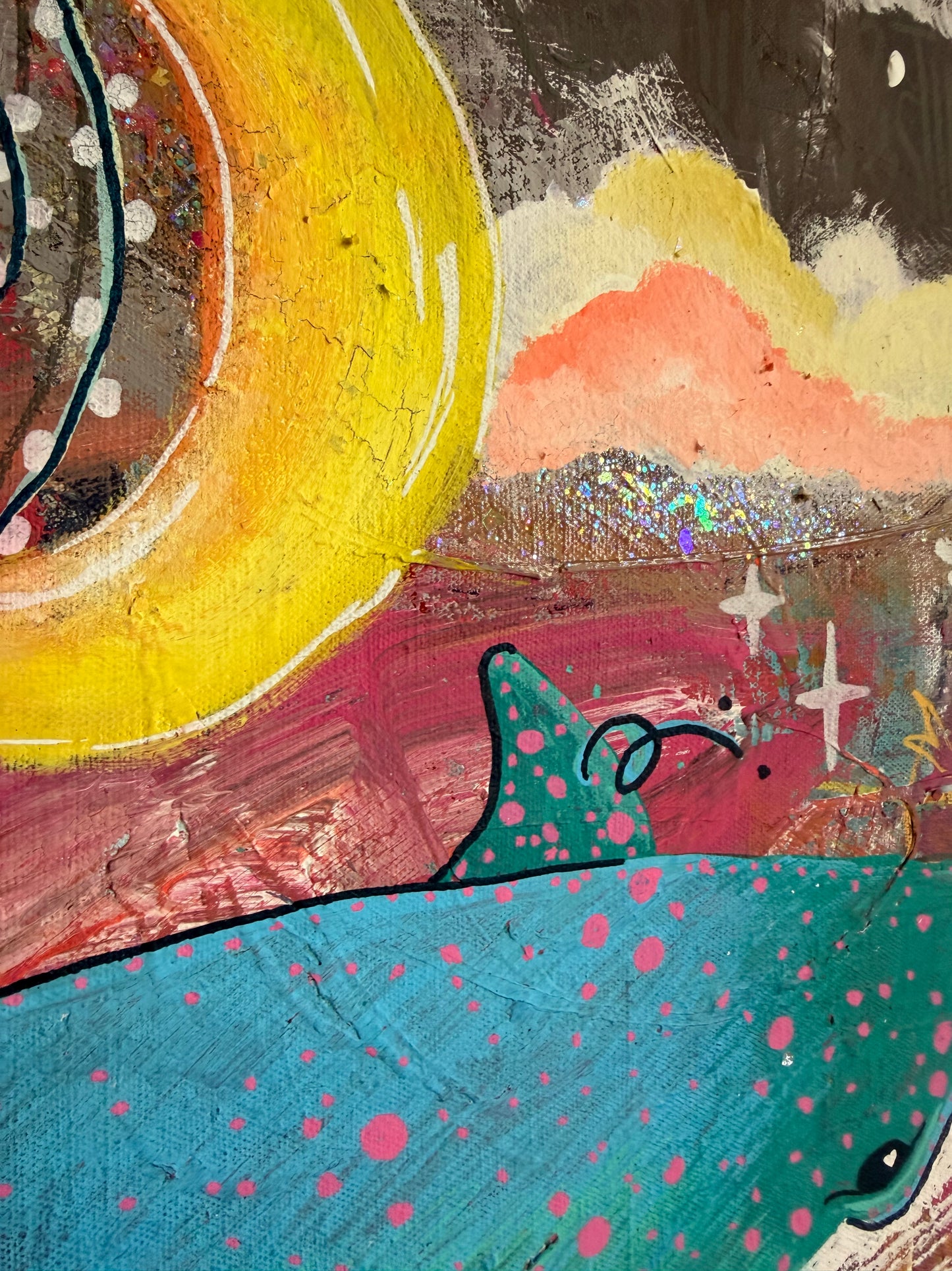 Whales OF The Sky - Original Acrylic Painting