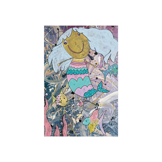 Mermaid Joy Fine Art Poster — Whimsical Underwater Kids Wall Art