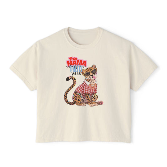 Thus mama stuff is wild boxy crop tee
