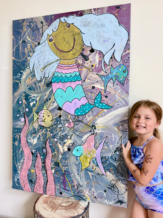 Mermaid Joy - Original Artwork - Mixed Media