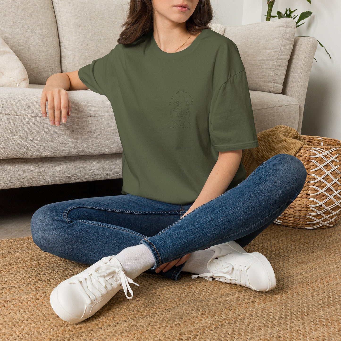 Motherhood Line Art Tee — Minimal Funny Mom Day-to-Day Shirt