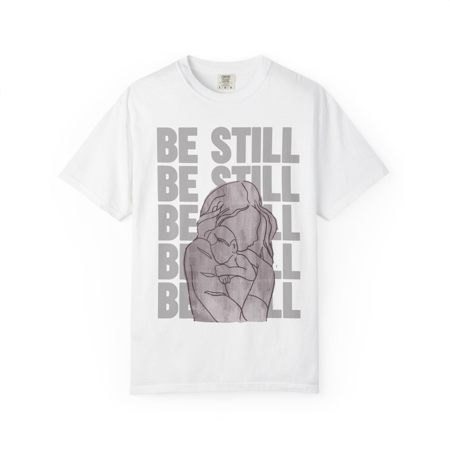 Be Still in Motherhood T-Shirt — Balancer of Chores + Cuddles, Messes + Magic