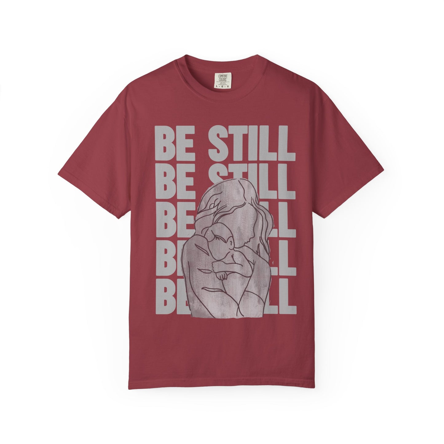 Be Still in Motherhood T-Shirt — Balancer of Chores + Cuddles, Messes + Magic
