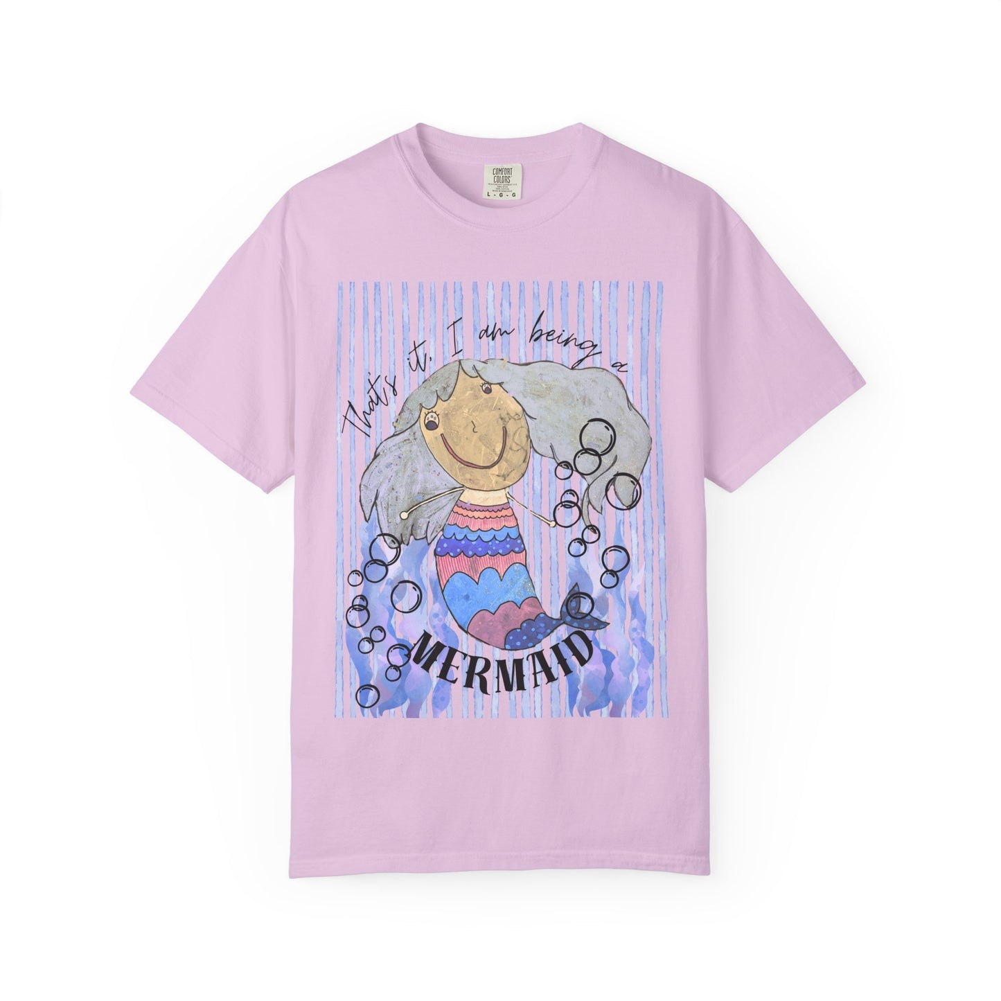Mermaid Watercolor Graphic T-Shirt — "Just a Little Mermaid"