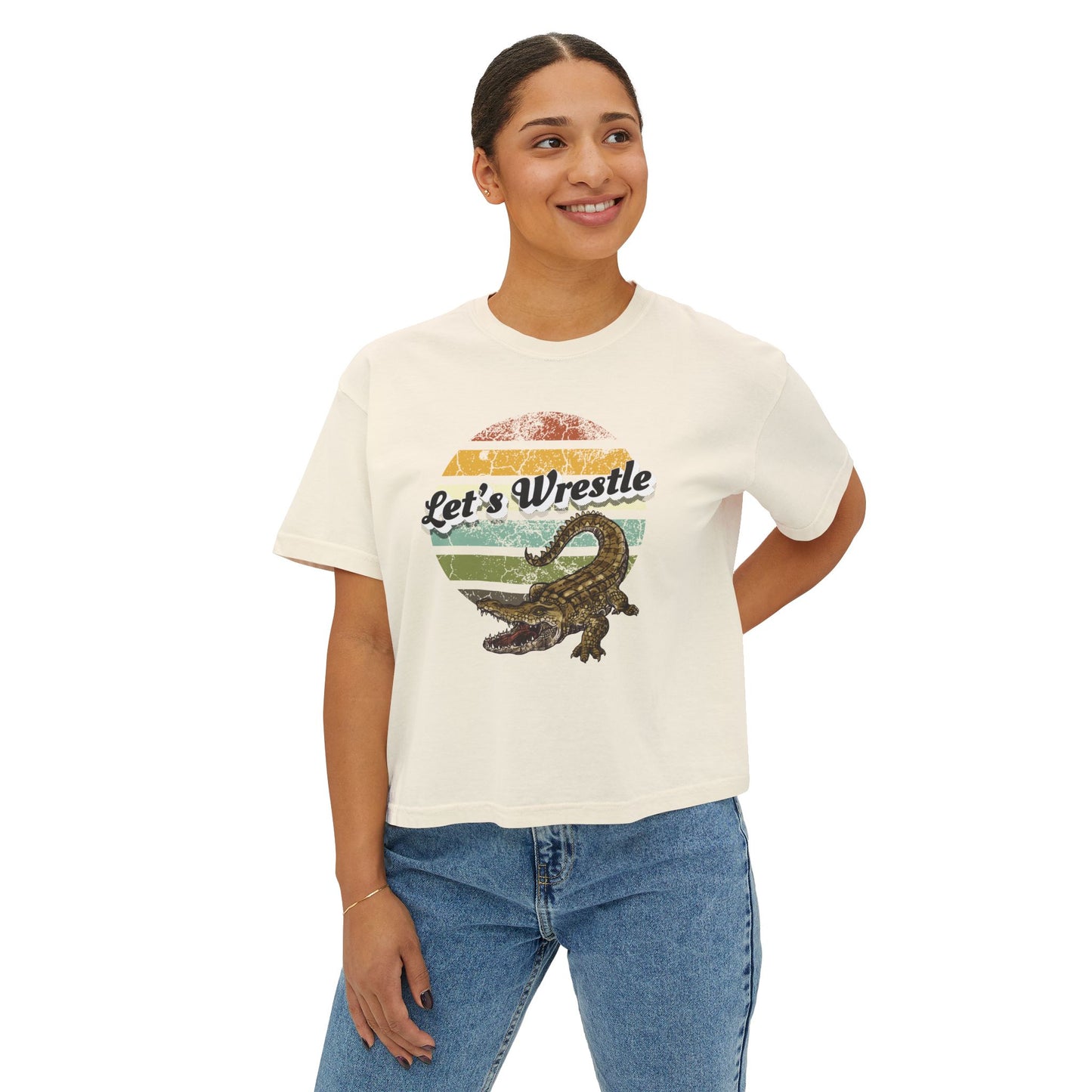 Let’s Wrestle Boxy Alligator Tee