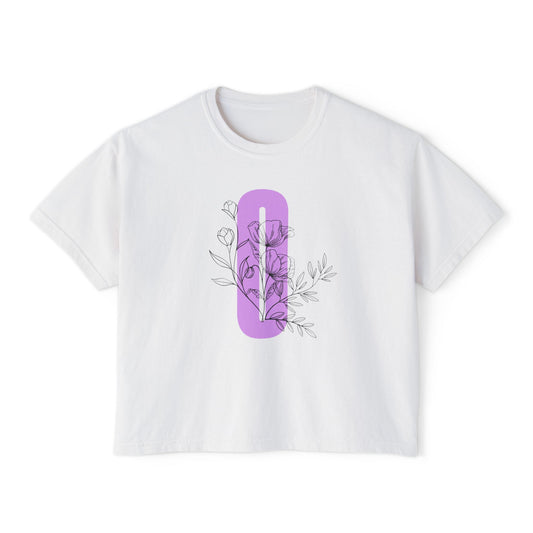 Original Floral Line Art Boxy Tee