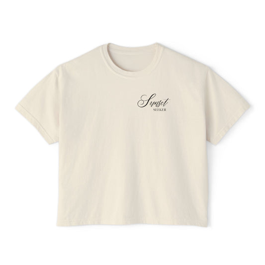 Sunset Seeker | What is the best that could happen? | Cute Boxy Tee