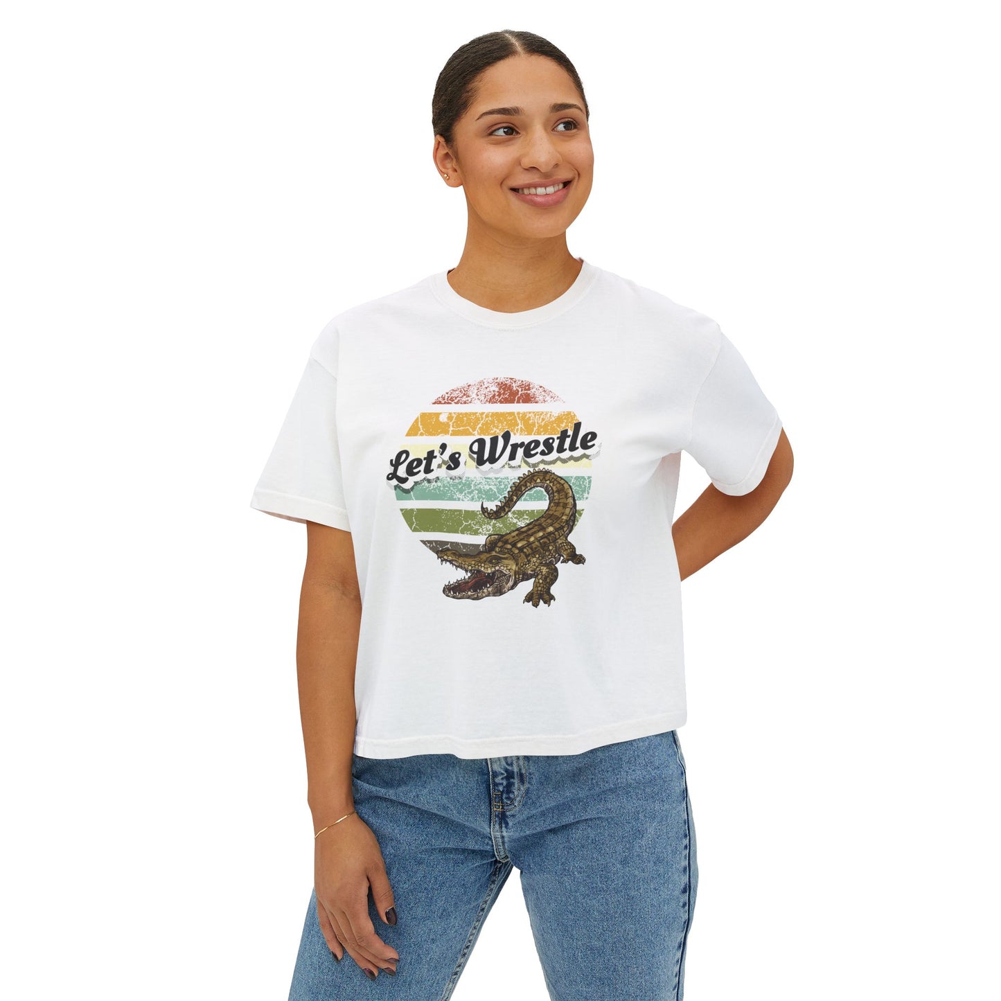 Let’s Wrestle Boxy Alligator Tee