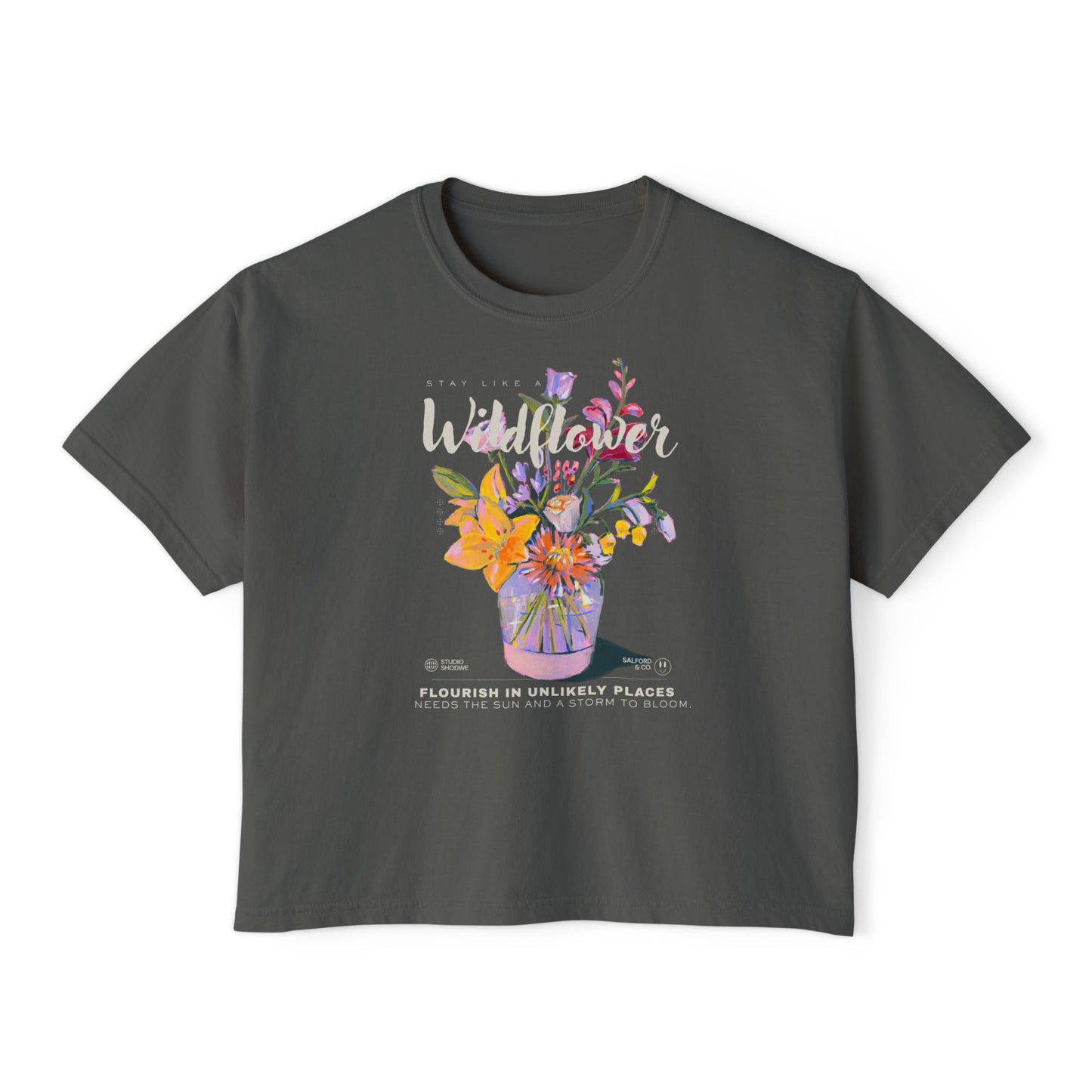 Women's Boxy Wildflower Tee | Stay Like A Wildflower Tee