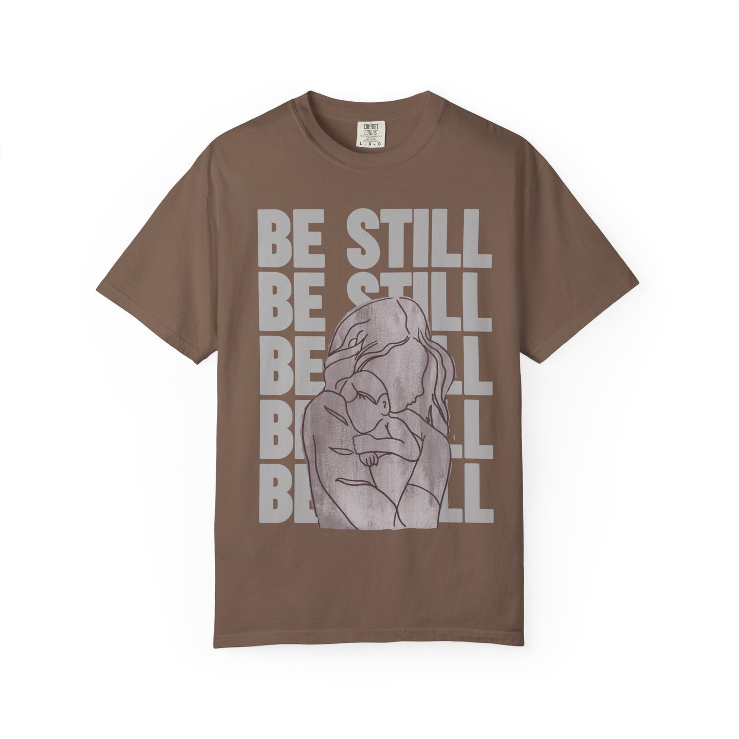 Be Still in Motherhood T-Shirt — Balancer of Chores + Cuddles, Messes + Magic