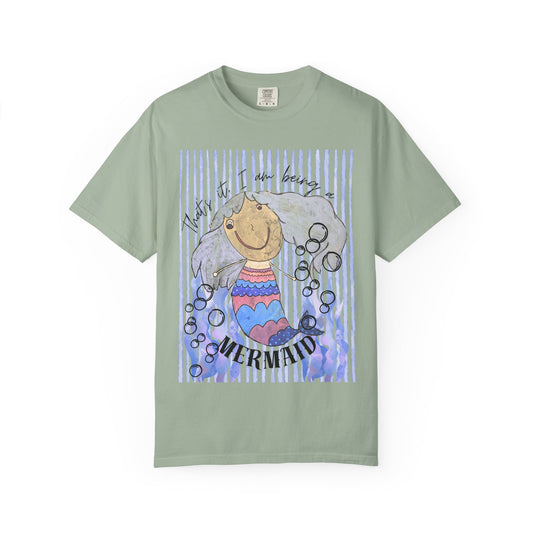 Mermaid Watercolor Graphic T-Shirt — "Just a Little Mermaid"