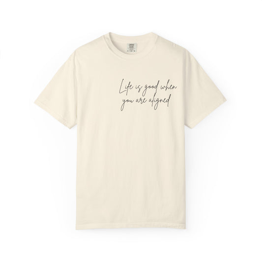 Life is better when your aligned | Floral Spine Tee | Cute Line Art Tee