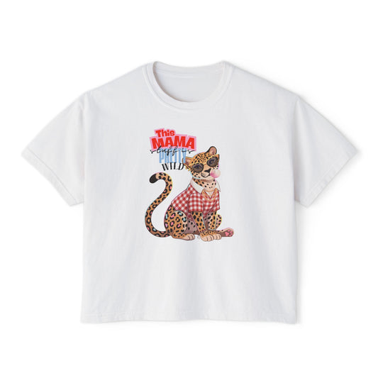 Thus mama stuff is wild boxy crop tee