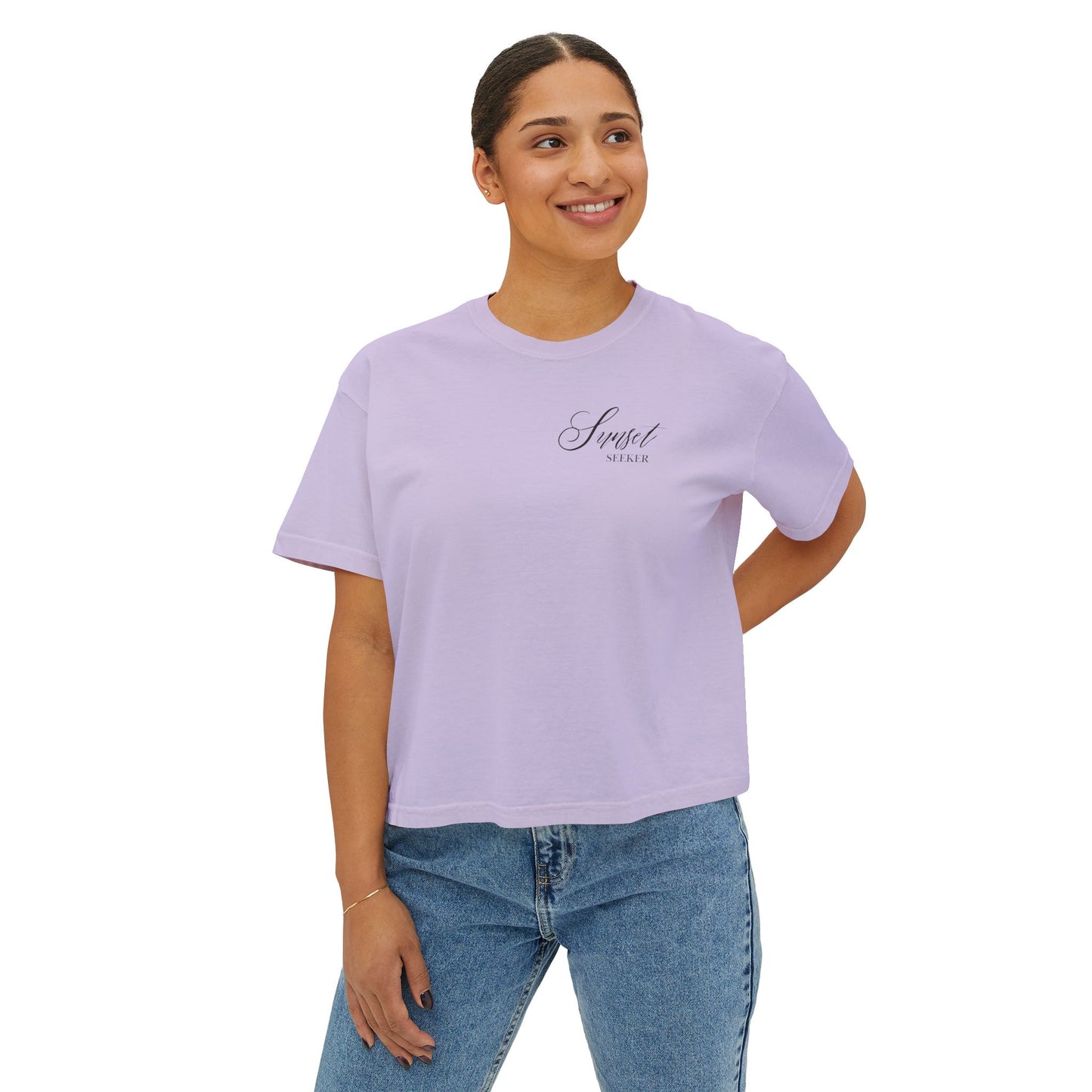 Sunset Seeker | What is the best that could happen? | Cute Boxy Tee