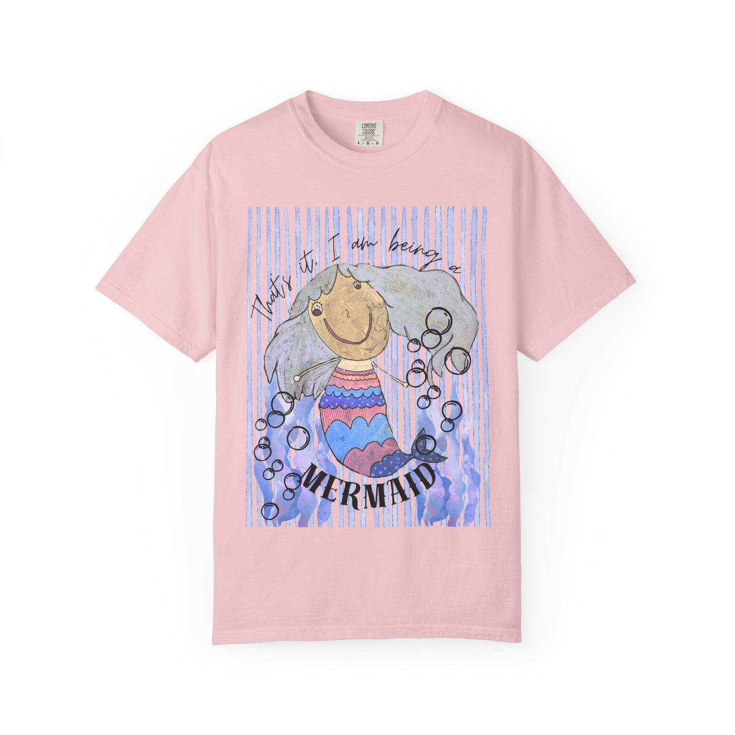 Mermaid Watercolor Graphic T-Shirt — "Just a Little Mermaid"