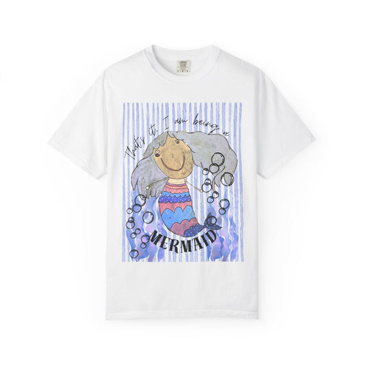 Mermaid Watercolor Graphic T-Shirt — "Just a Little Mermaid"