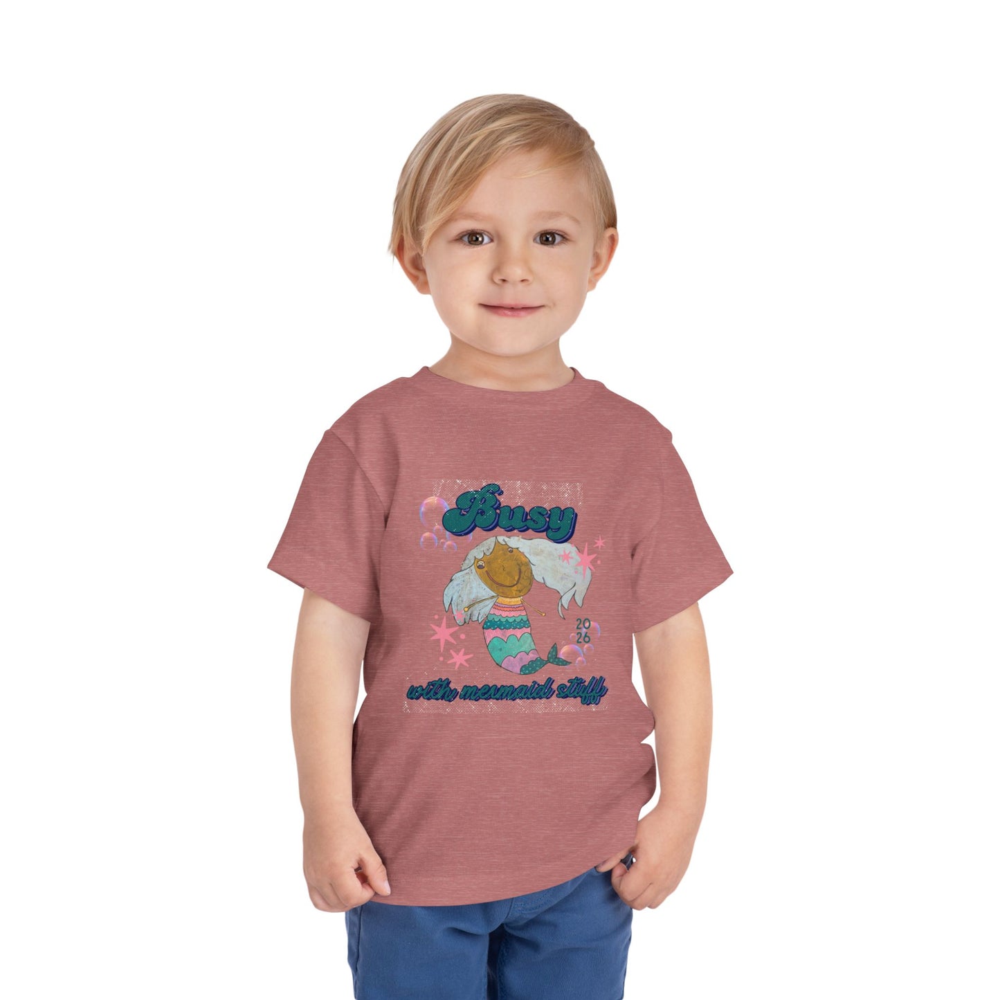 Mermaid Kids Tee — 'Busy with mermaid stuff' Toddler- Kids Short Sleeve Shirt