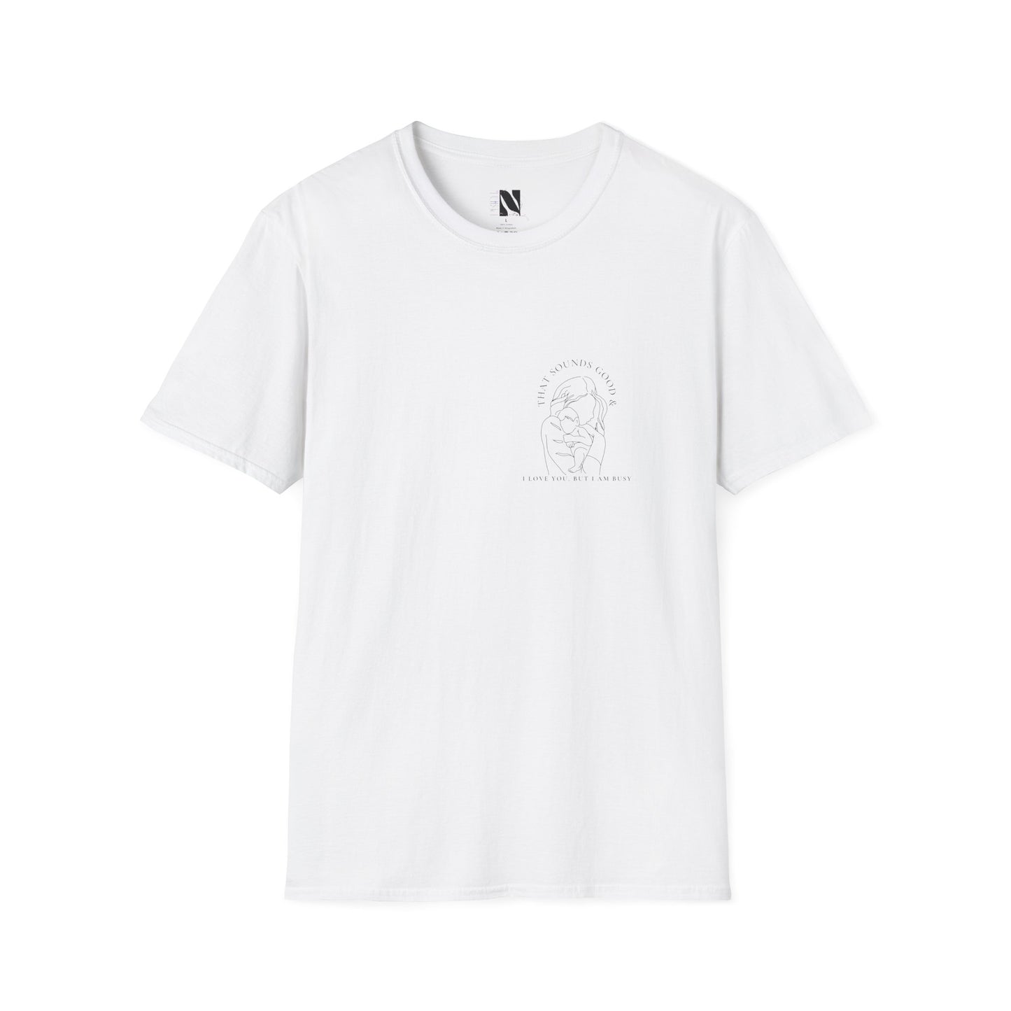 Motherhood Line Art Tee — Minimal Funny Mom Day-to-Day Shirt
