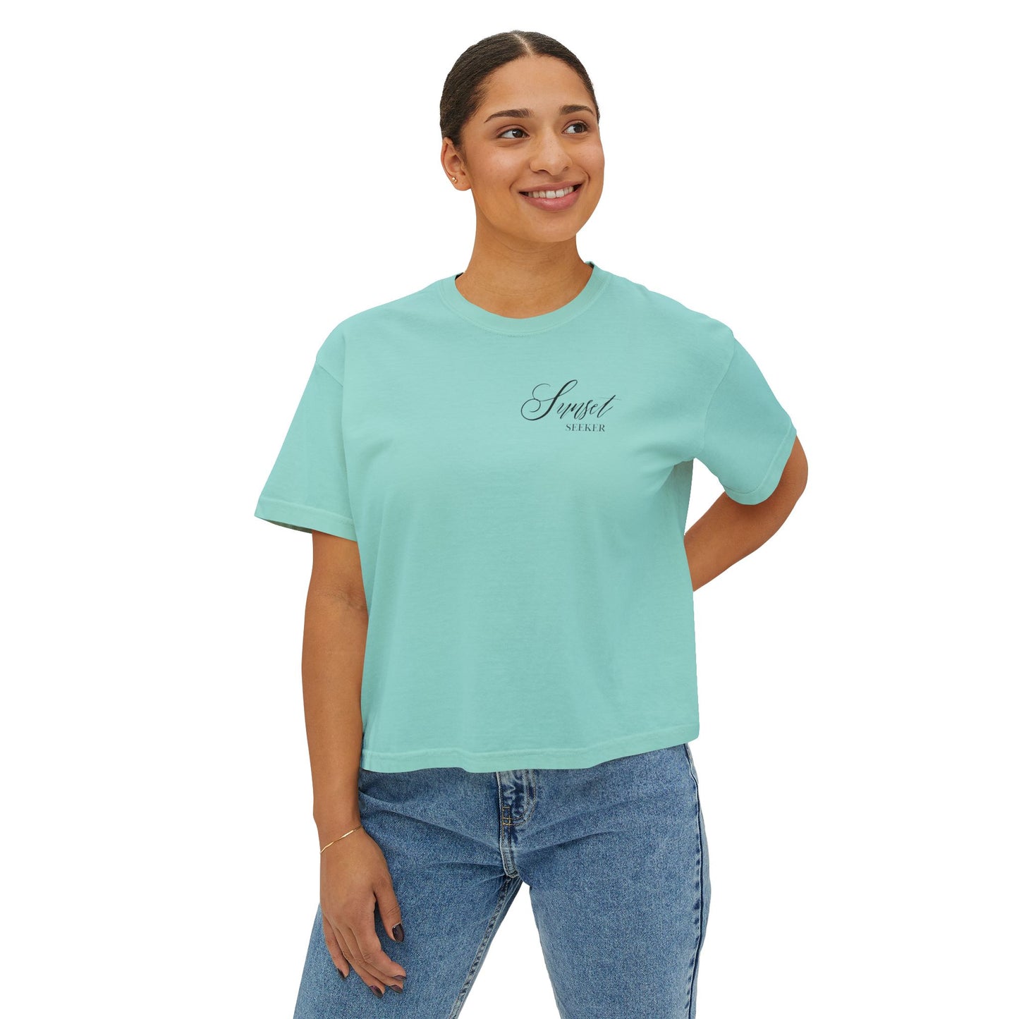 Sunset Seeker | What is the best that could happen? | Cute Boxy Tee