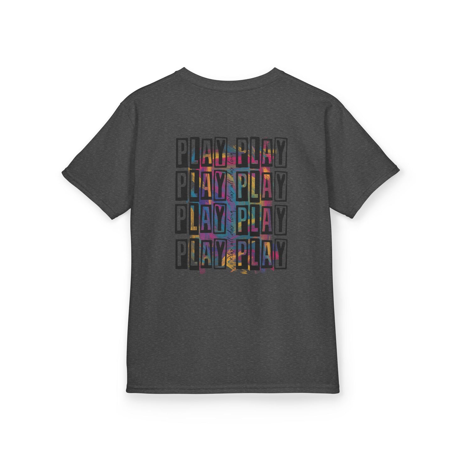 Kids Play All Day Print Narrative Brand Tee
