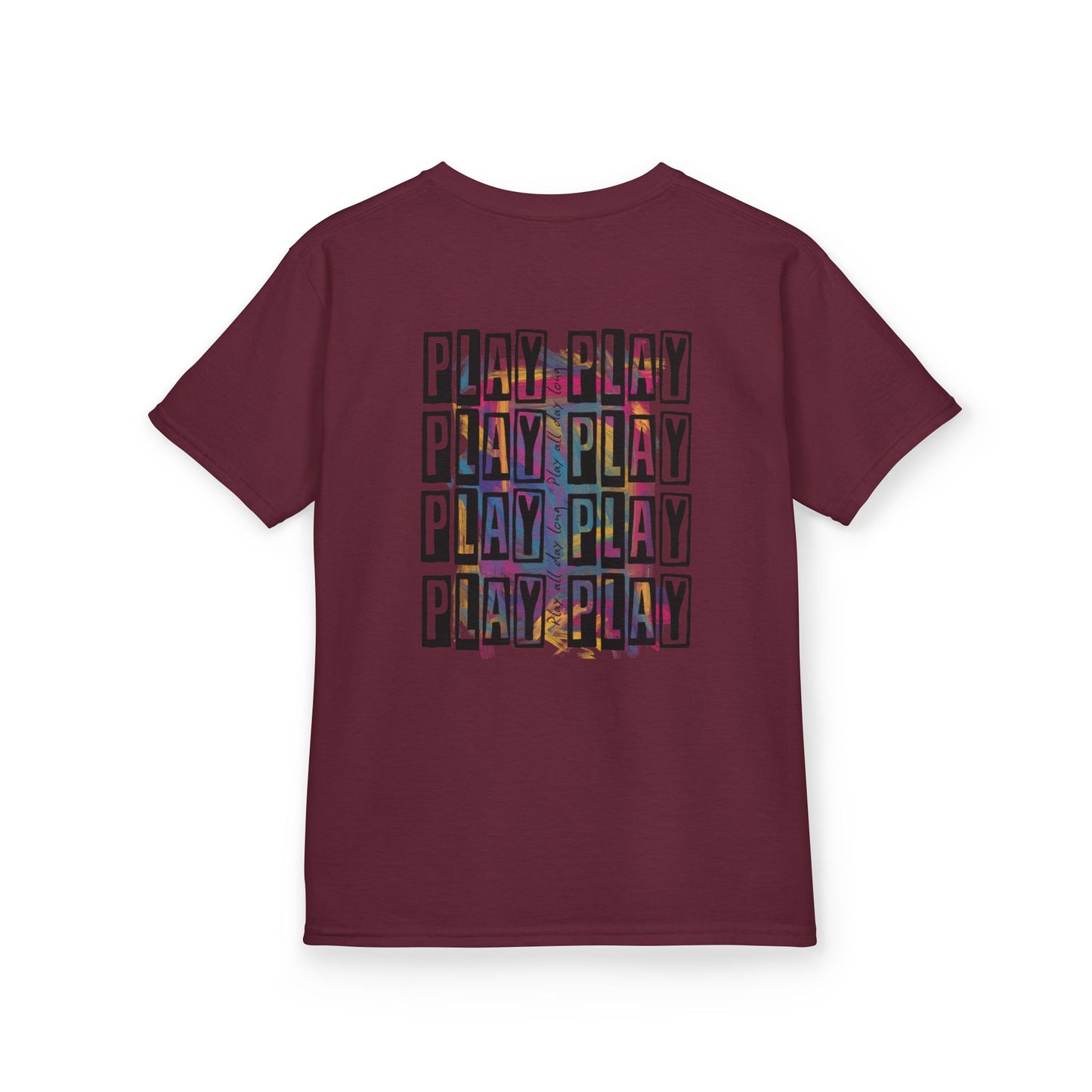 Kids Play All Day Print Narrative Brand Tee