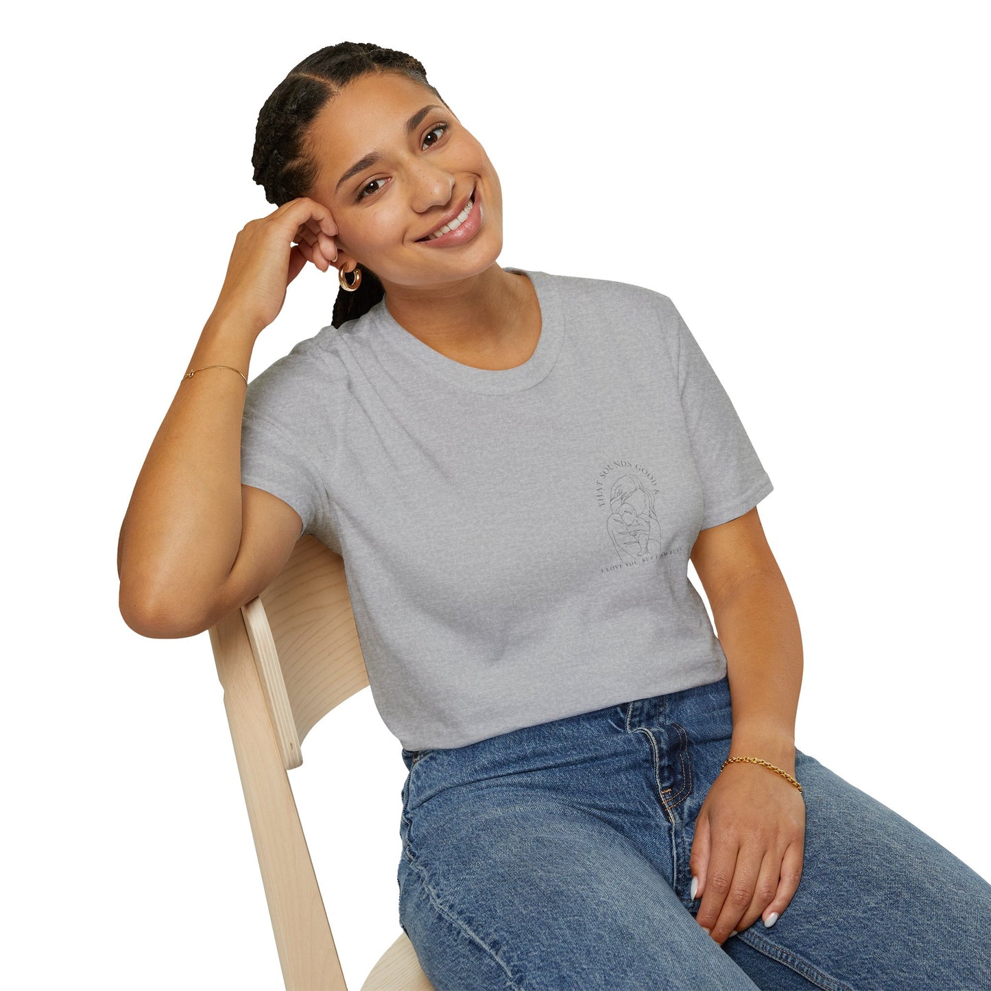 Motherhood Line Art Tee — Minimal Funny Mom Day-to-Day Shirt