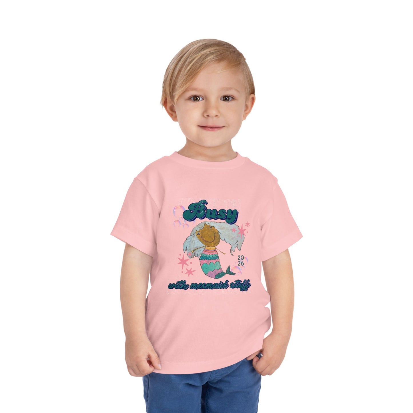 Mermaid Kids Tee — 'Busy with mermaid stuff' Toddler- Kids Short Sleeve Shirt