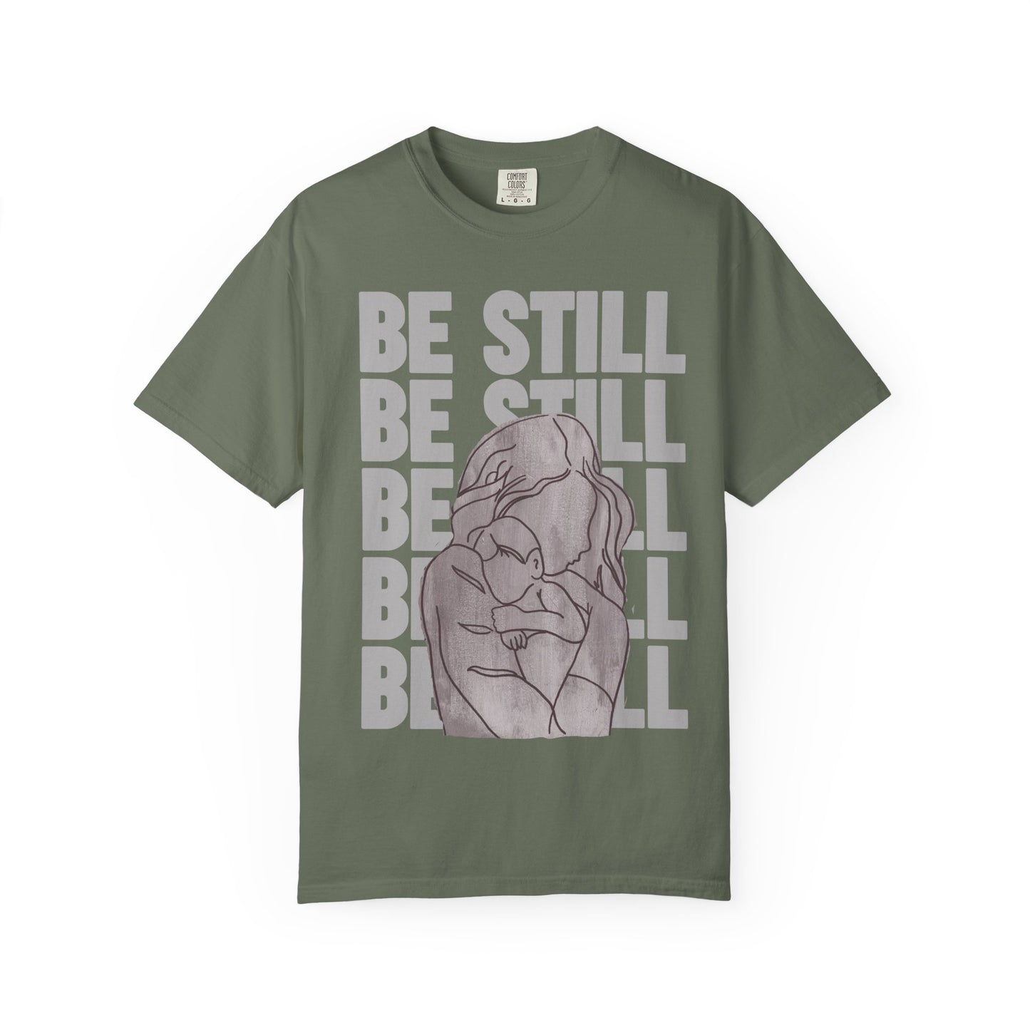 Be Still in Motherhood T-Shirt — Balancer of Chores + Cuddles, Messes + Magic