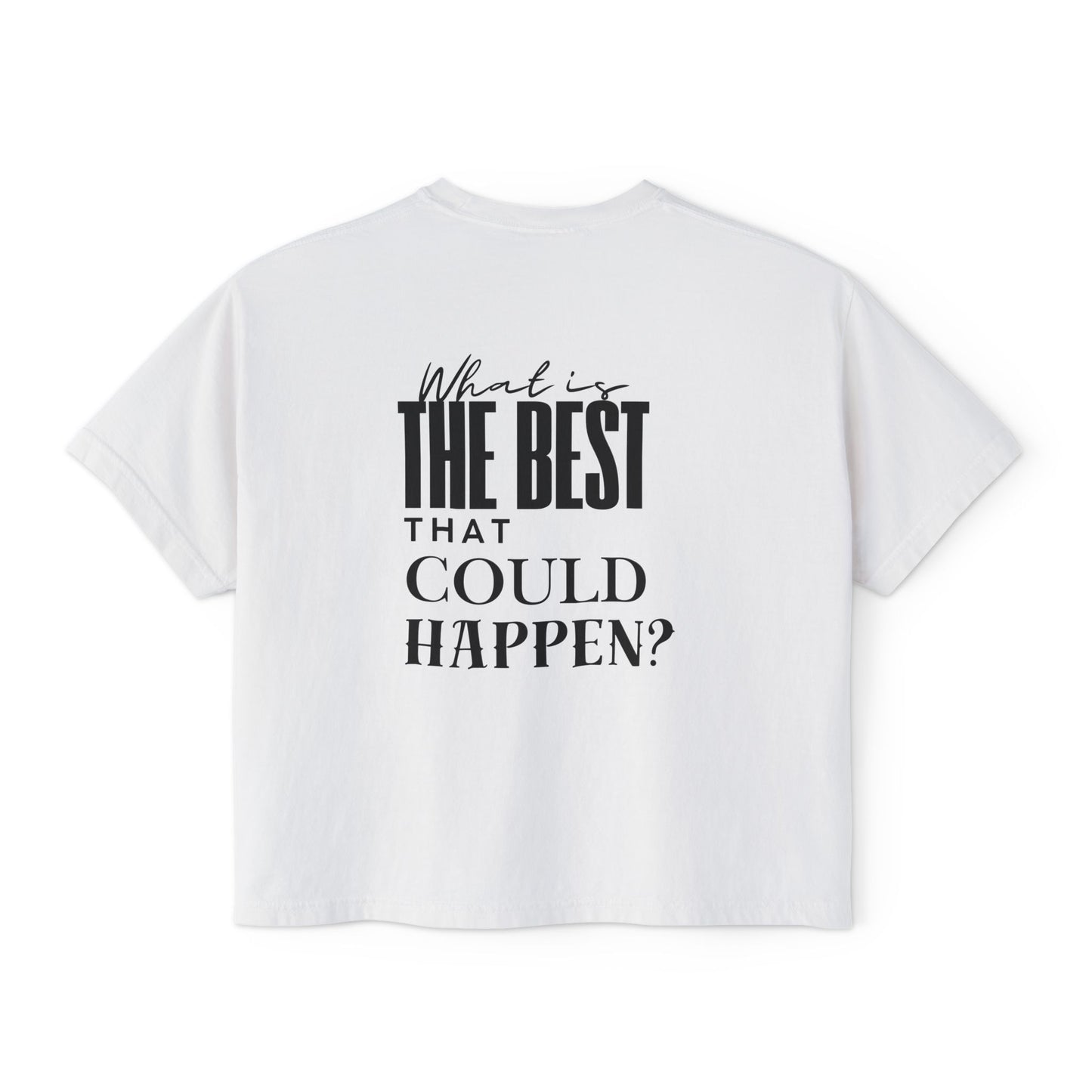 Sunset Seeker | What is the best that could happen? | Cute Boxy Tee