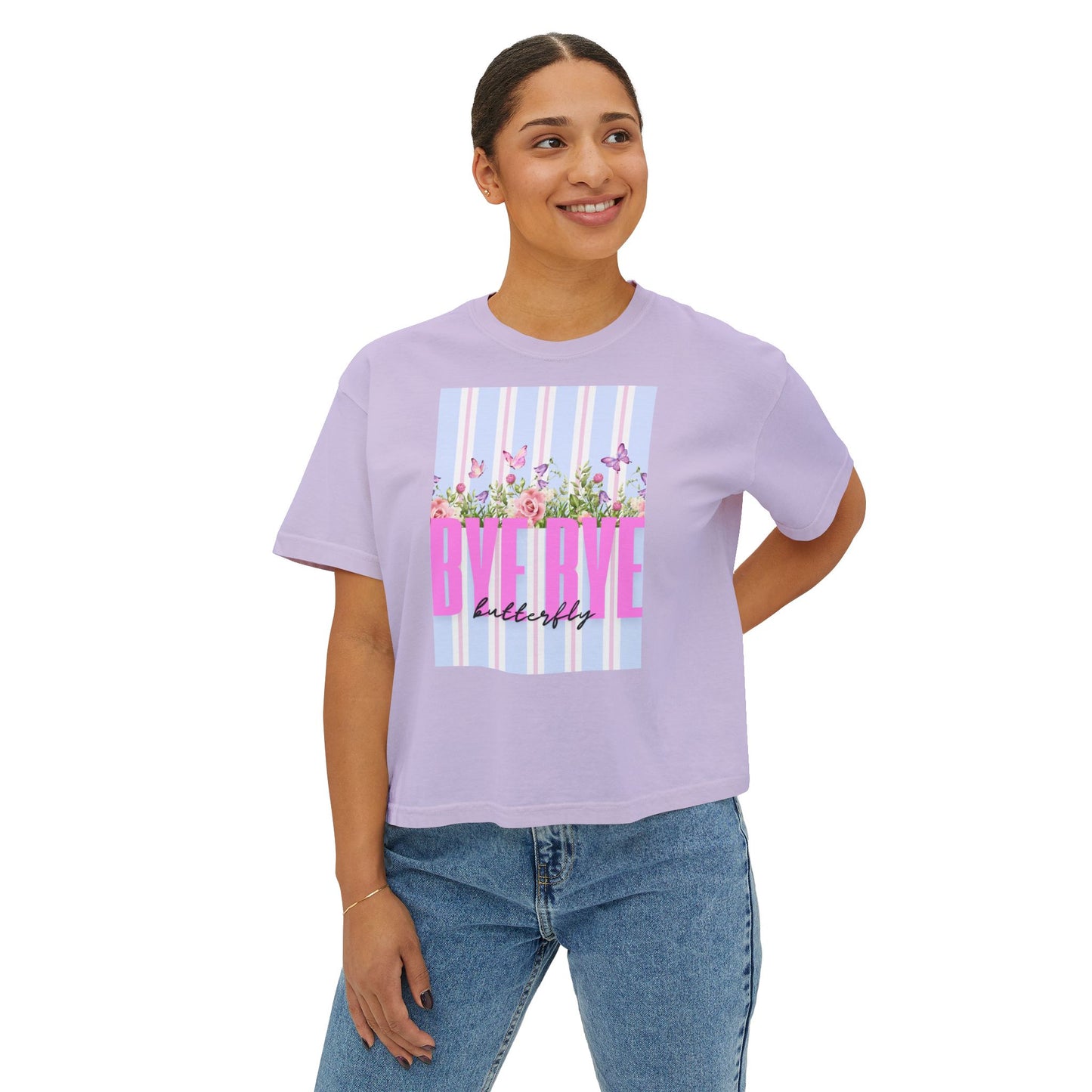 Women's Boxy Bye Bye Butterfly Tee