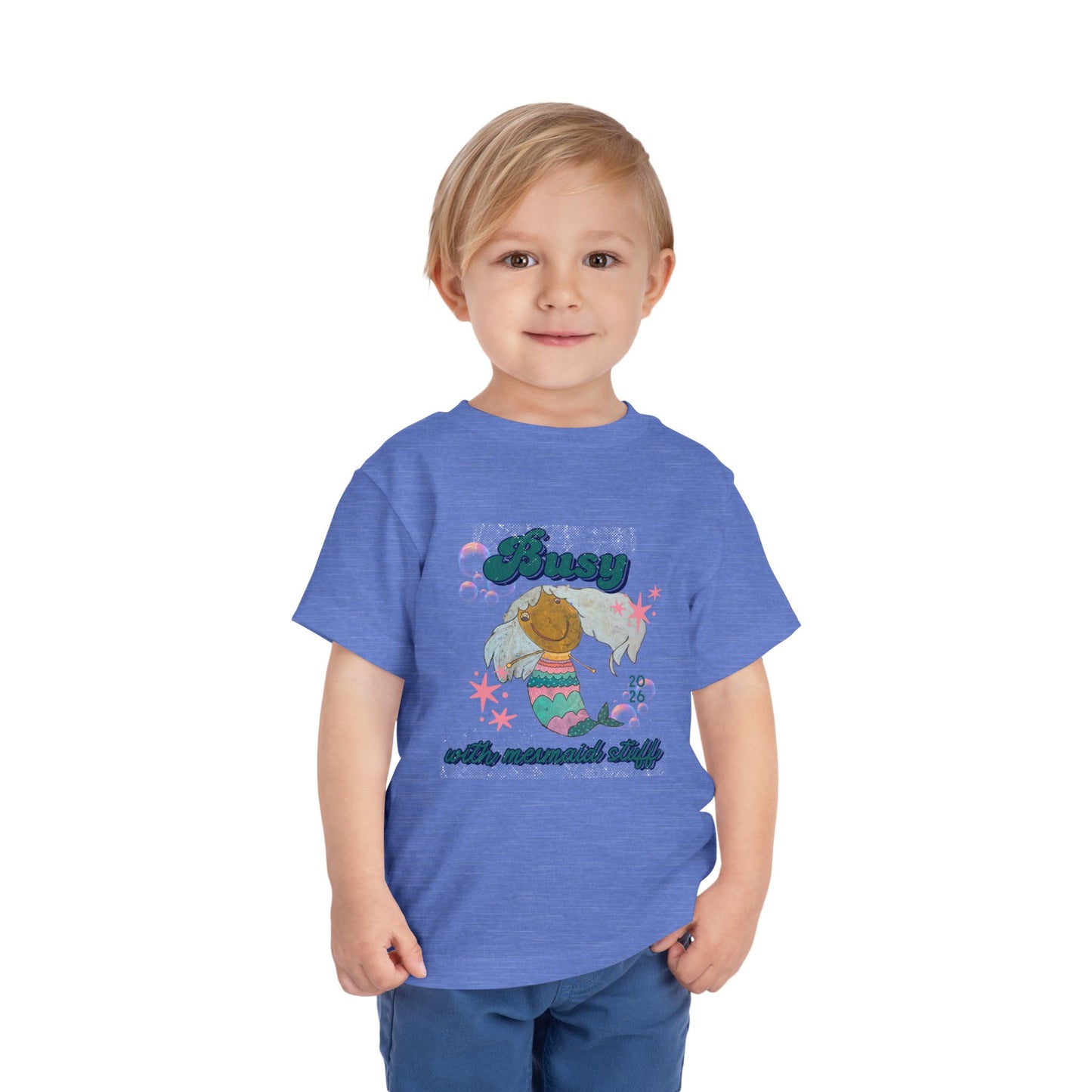 Mermaid Kids Tee — 'Busy with mermaid stuff' Toddler- Kids Short Sleeve Shirt