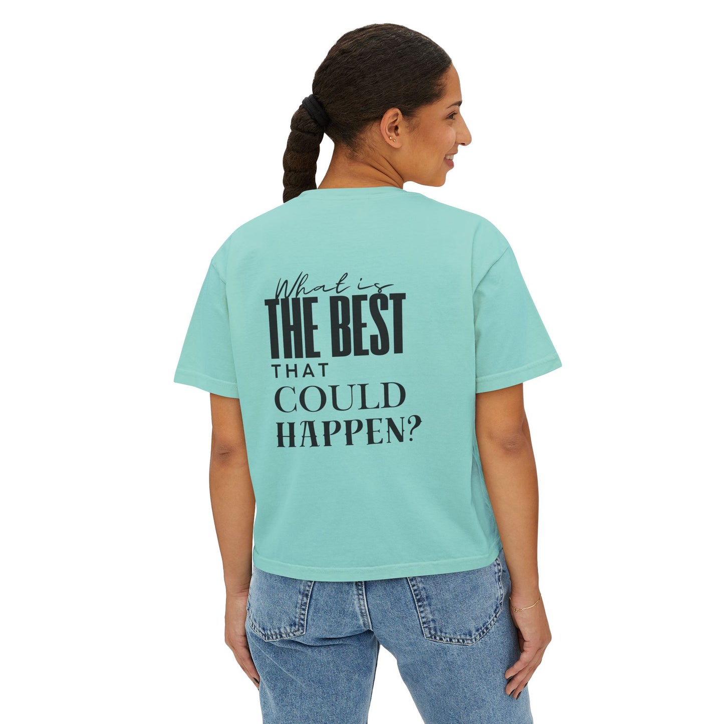 Sunset Seeker | What is the best that could happen? | Cute Boxy Tee