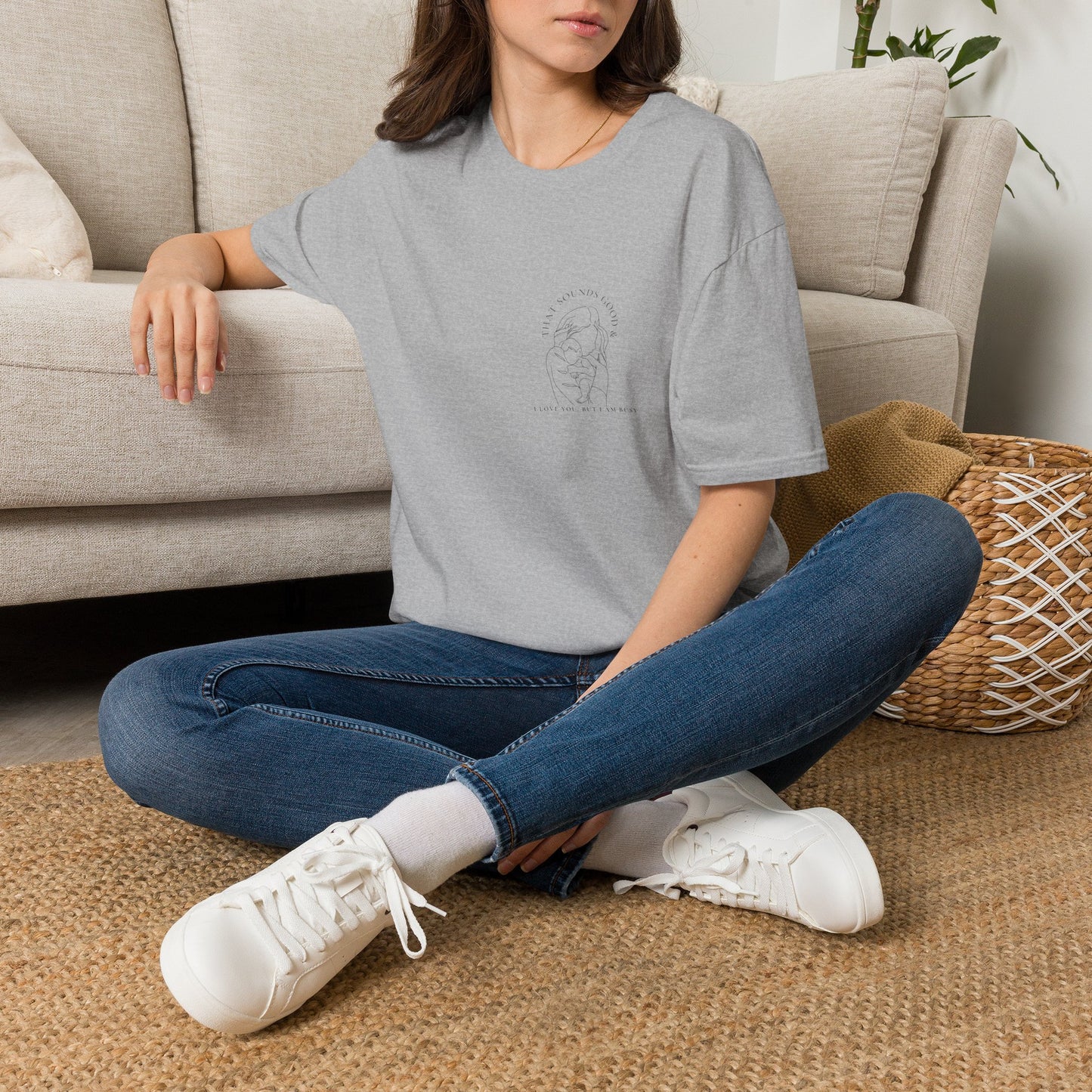 Motherhood Line Art Tee — Minimal Funny Mom Day-to-Day Shirt