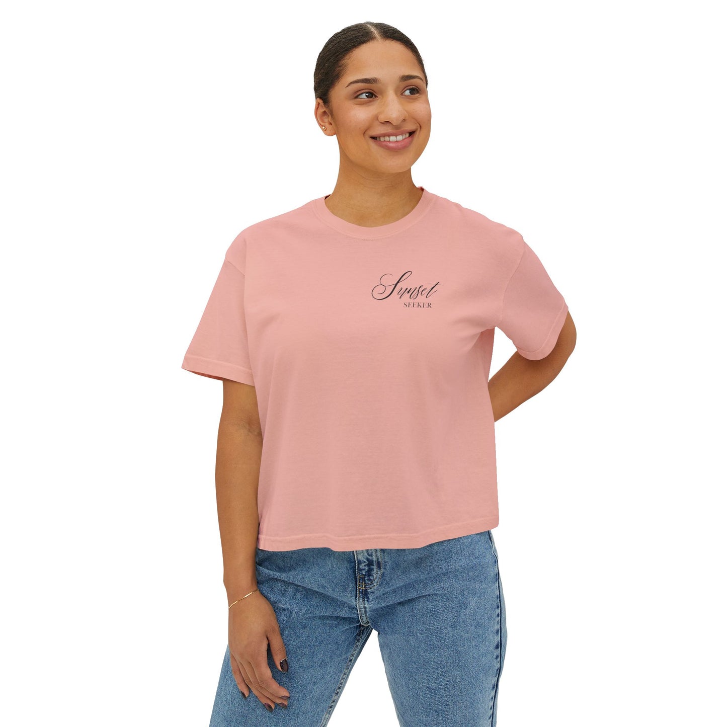 Sunset Seeker | What is the best that could happen? | Cute Boxy Tee