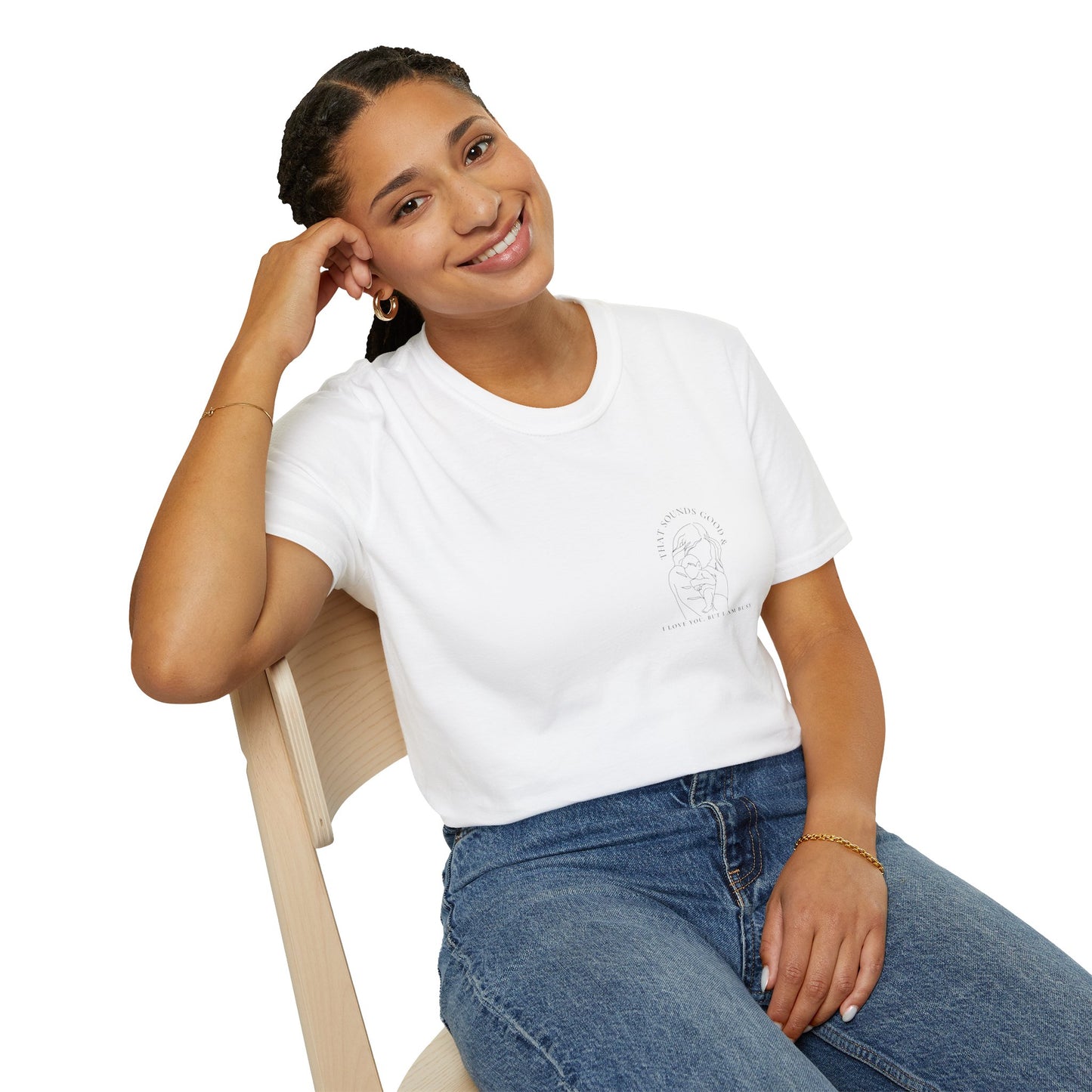 Motherhood Line Art Tee — Minimal Funny Mom Day-to-Day Shirt