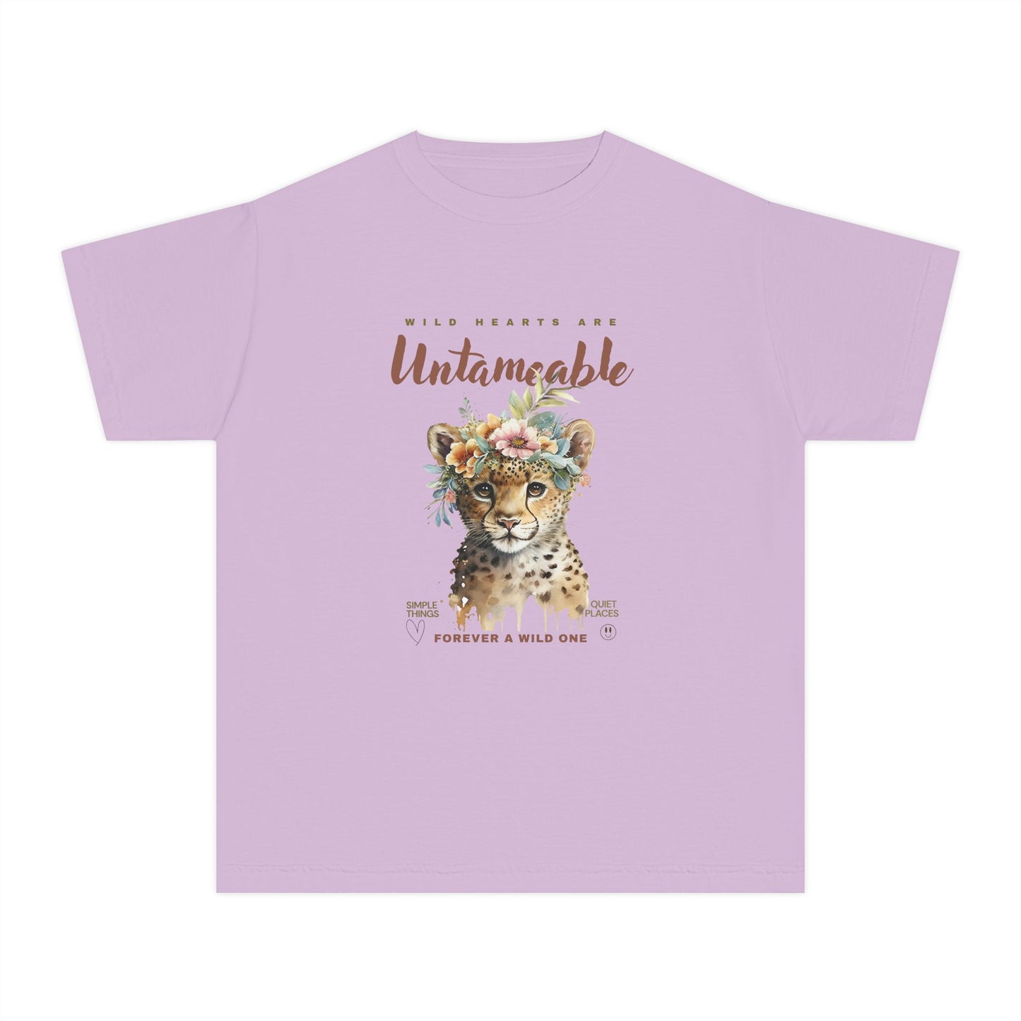 Youth Untameable Tee | Wild Cat with Flowers Tee | Forever a Wild One Tee