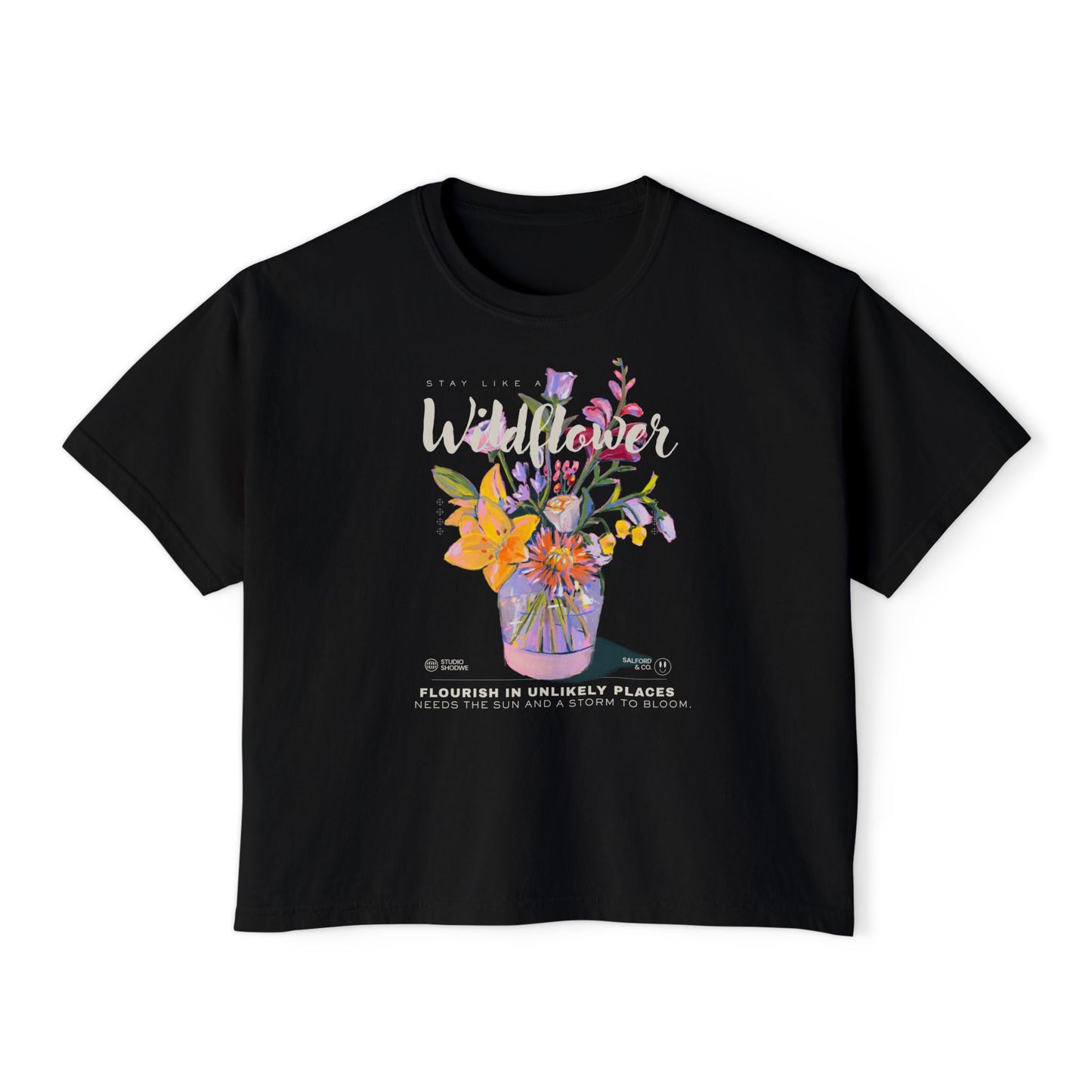 Women's Boxy Wildflower Tee | Stay Like A Wildflower Tee