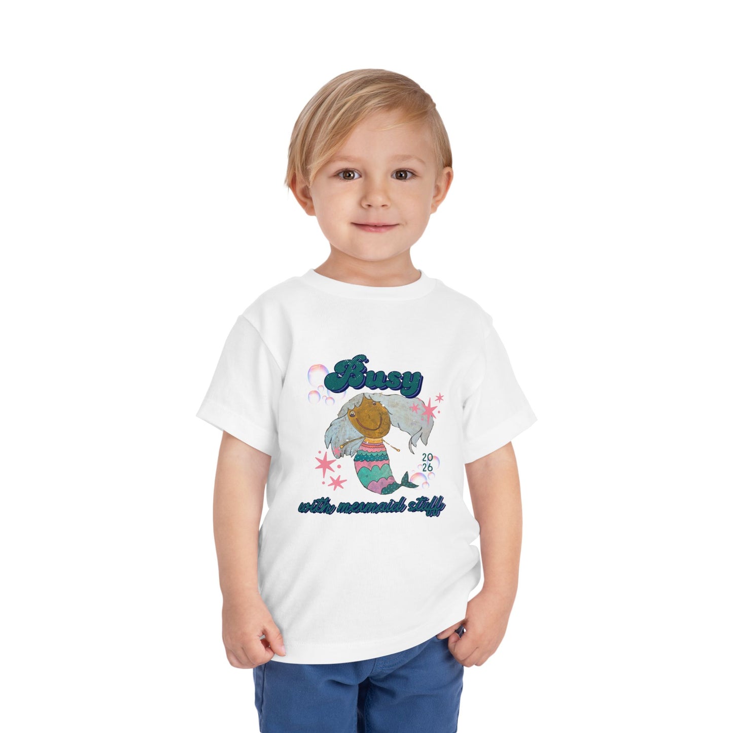 Mermaid Kids Tee — 'Busy with mermaid stuff' Toddler- Kids Short Sleeve Shirt