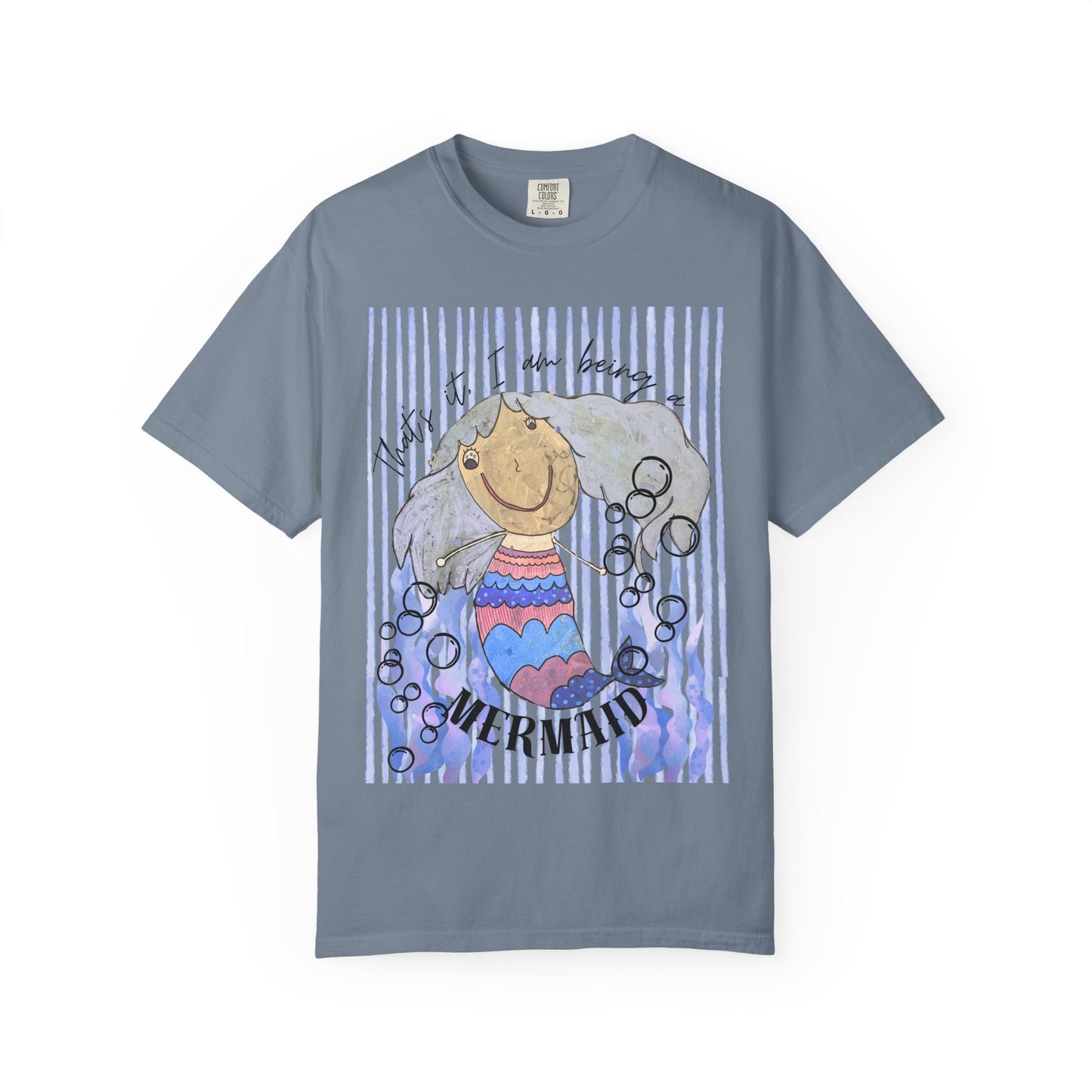 Mermaid Watercolor Graphic T-Shirt — "Just a Little Mermaid"