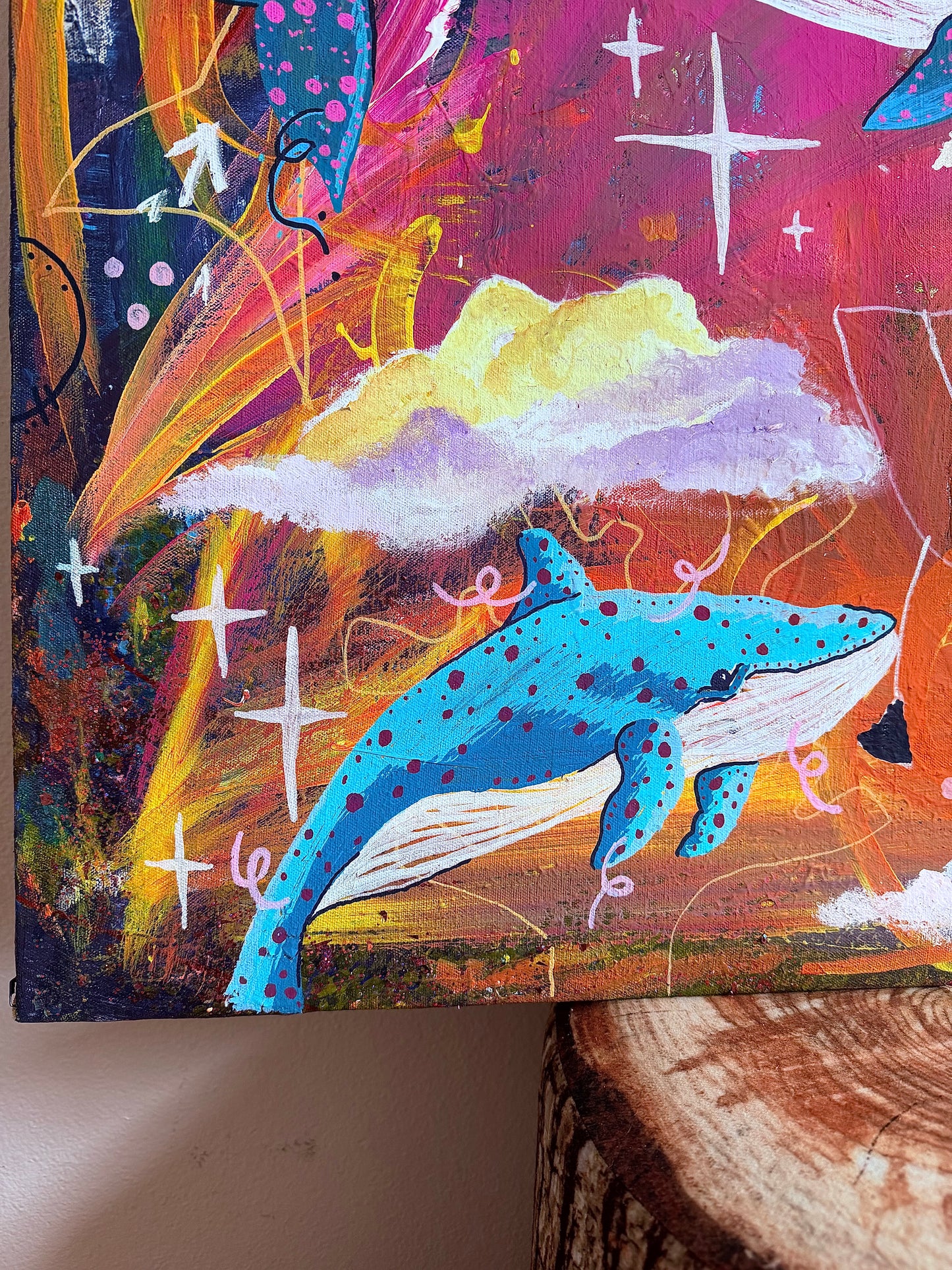 Whales OF The Sky - Original Acrylic Painting